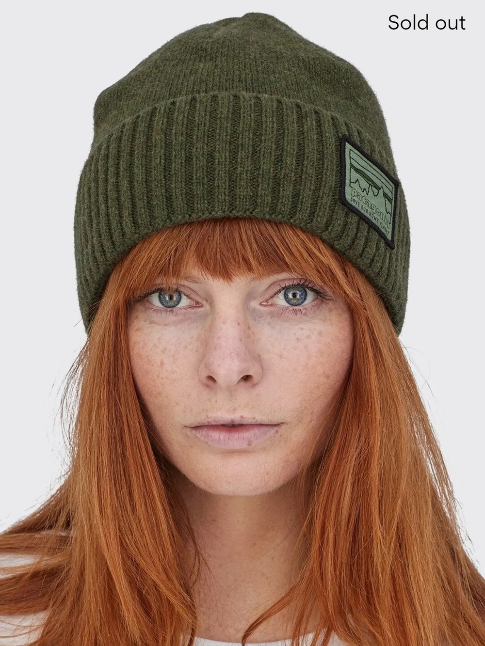 Patagonia  Olive Green Ribbed Beanie Hat OS